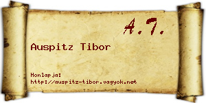 Auspitz Tibor névjegykártya